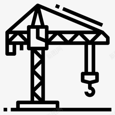 起重机塔建筑工业图标图标