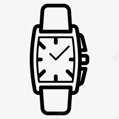 长方形商务手表珠宝时间图标图标