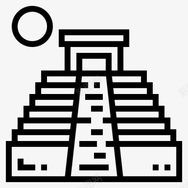 玛雅金字塔考古学建筑图标图标