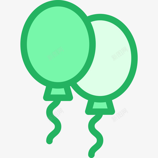 气球庆祝11线形绿色图标svg_新图网 https://ixintu.com 庆祝11 气球 线形绿色