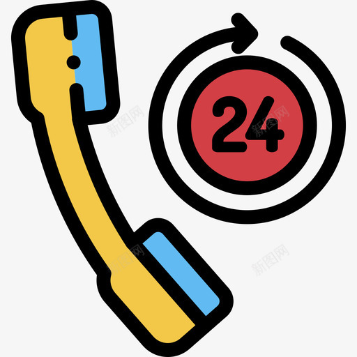 24小时紧急服务20线性颜色图标svg_新图网 https://ixintu.com 24小时 紧急服务20 线性颜色