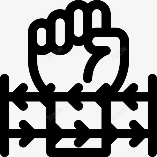 铁丝网和平人权10直线图标svg_新图网 https://ixintu.com 和平人权10 直线 铁丝网