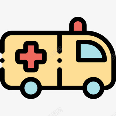 救护车献血12原色图标图标