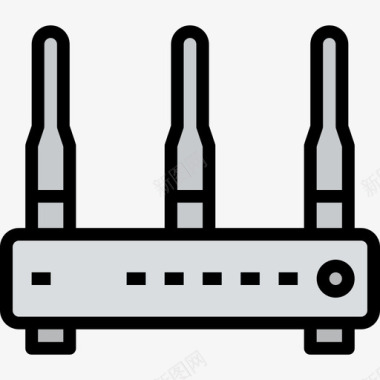 Wifi路由器计算机技术5线性彩色图标图标