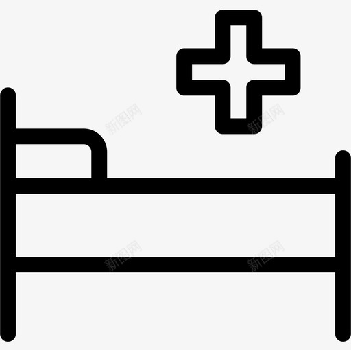 病床医用129直线型图标svg_新图网 https://ixintu.com 医用129 病床 直线型