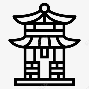神龛中国文化图标图标