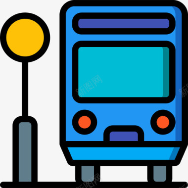 32号城市公交车站线形颜色图标图标