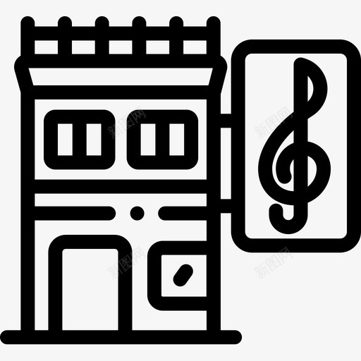音乐商店音乐商店18线性图标svg_新图网 https://ixintu.com 线性 音乐商店 音乐商店18