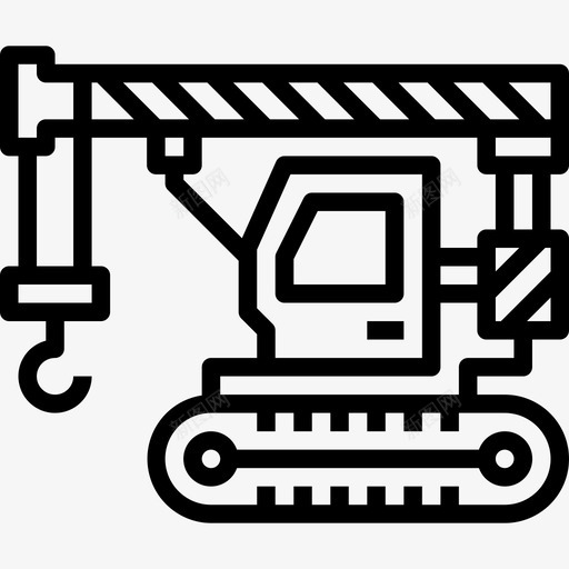 起重机施工车直线式图标svg_新图网 https://ixintu.com 施工车 直线式 起重机