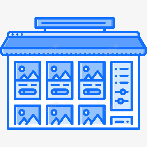 网店界面54蓝色图标svg_新图网 https://ixintu.com 界面54 网店 蓝色
