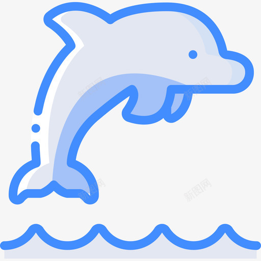 海豚热带27蓝色图标svg_新图网 https://ixintu.com 海豚 热带27 蓝色