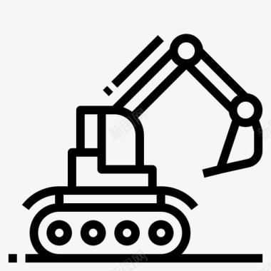 挖掘机卡车施工运输图标图标