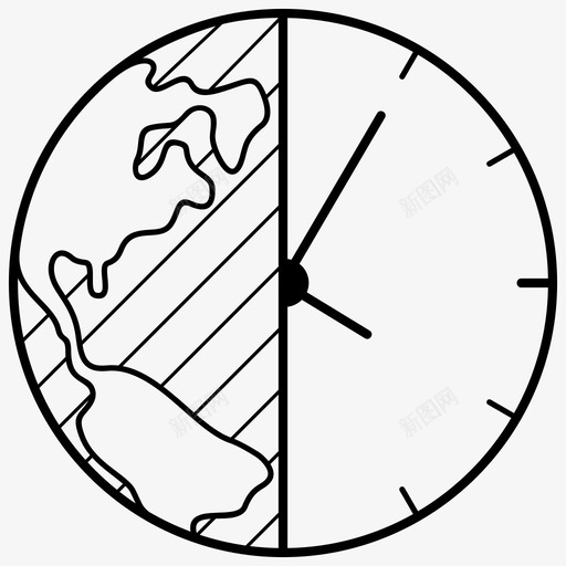 时区时钟时间图标svg_新图网 https://ixintu.com 世界 时区 时钟 时间 计时器