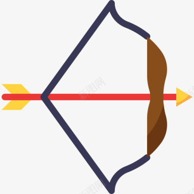 射箭爱好3平坦图标图标