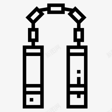 双节棍空手道运动图标图标