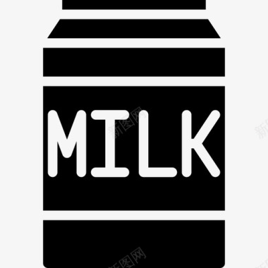 牛奶面包店68填充图标图标