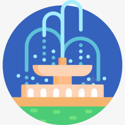 游乐园喷泉喷泉游乐园23公寓图标高清图片