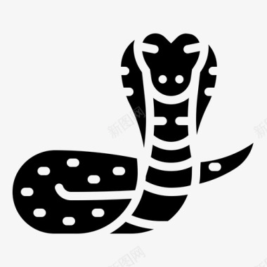 眼镜王蛇蛇王动物图标图标