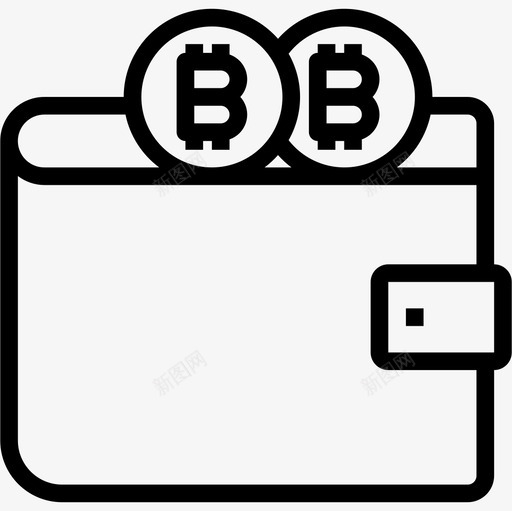 钱包加密货币和比特币线性图标svg_新图网 https://ixintu.com 加密货币和比特币 线性 钱包
