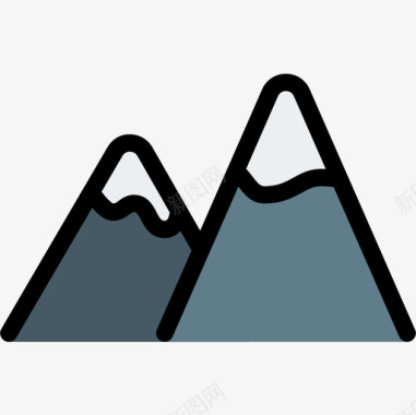 山冬天30线性颜色图标图标