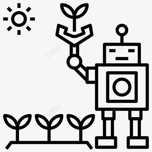 机器人劳动农业耕作图标svg_新图网 https://ixintu.com 农业 农场 未来农业 机器人劳动 耕作