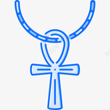 十字架文化8蓝色图标图标