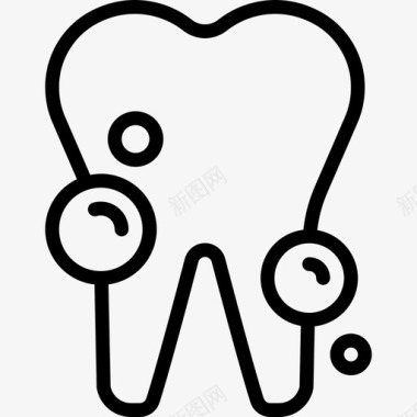 牙齿保健6线性图标图标