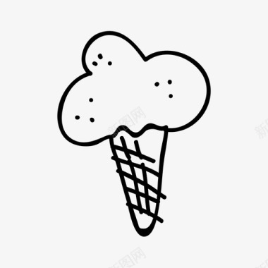 冰淇淋海滩炎热图标图标