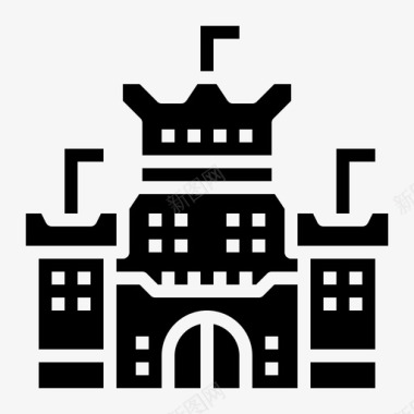 城堡建筑幻想图标图标