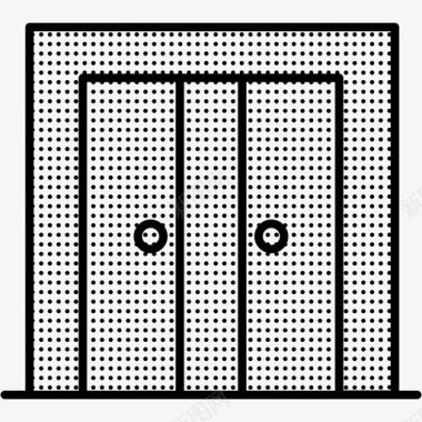 电梯开门门虚线图标图标