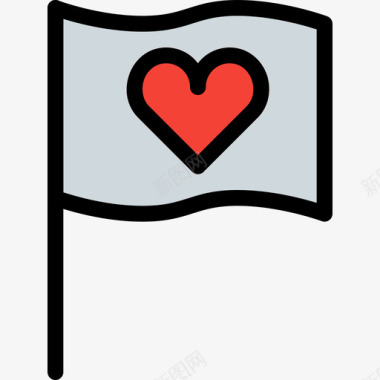 旗帜投票奖励徽章3线颜色图标图标