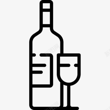 葡萄酒感恩节44直系图标图标