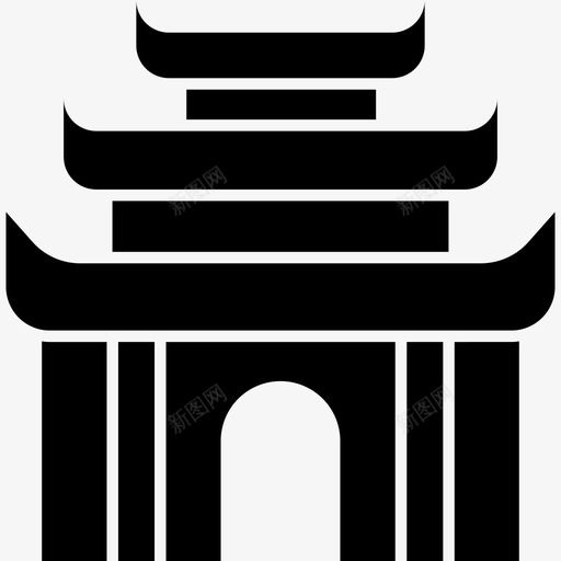 寺庙建筑宗教图标svg_新图网 https://ixintu.com 中国新年的象征 亚洲 古代 宗教 寺庙 建筑