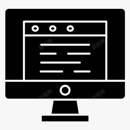显示器计算机文件图标svg_新图网 https://ixintu.com 互联网 文件 显示器 计算机