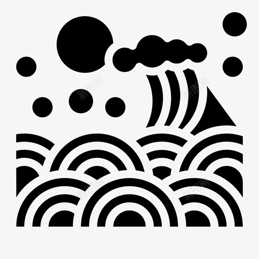 波浪生态日本图标svg_新图网 https://ixintu.com 日本 日本固体 波浪 海洋 生态