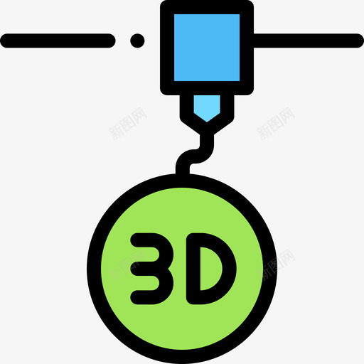 3d打印机打印23线性彩色图标svg_新图网 https://ixintu.com 3d打印机 打印23 线性彩色