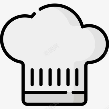 厨师帽快餐43线性颜色图标图标