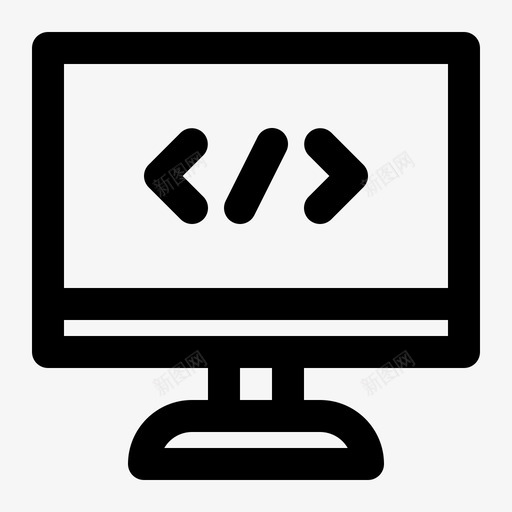 编码计算机监视器图标svg_新图网 https://ixintu.com 监视器 编码 编程 计算机