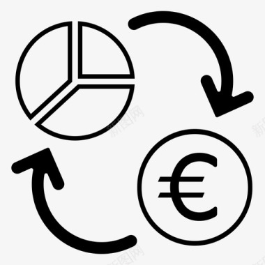 欧元回购现金硬币图标图标
