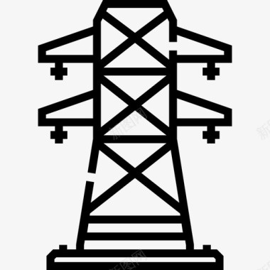 电线塔城市元素35线性图标图标