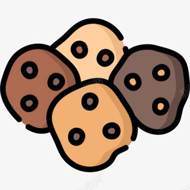 曲奇饼干面包房51原色图标图标