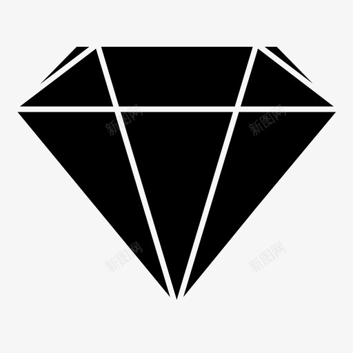 钻石珠宝石头图标svg_新图网 https://ixintu.com 珠宝 石头 钻石