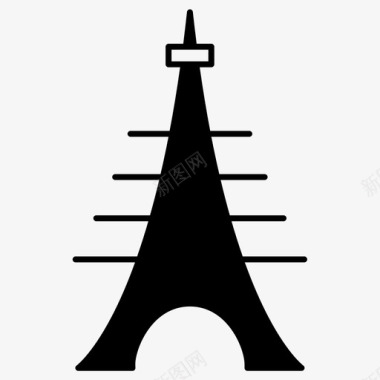 塔楼埃菲尔铁塔地标图标图标