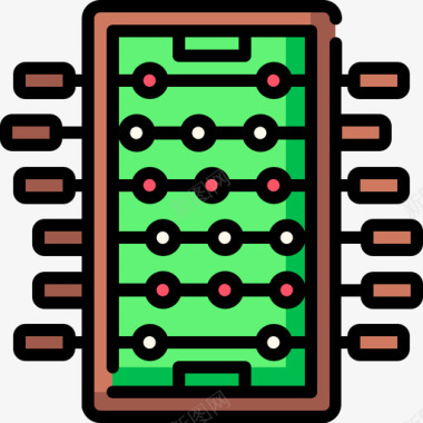 Foosball赌场31线性颜色图标图标