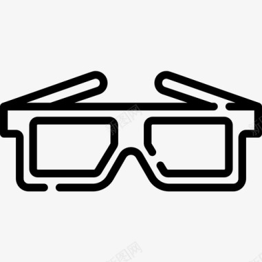3d眼镜显示4线性图标图标