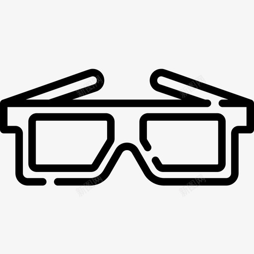 3d眼镜显示4线性图标svg_新图网 https://ixintu.com 3d眼镜 显示4 线性