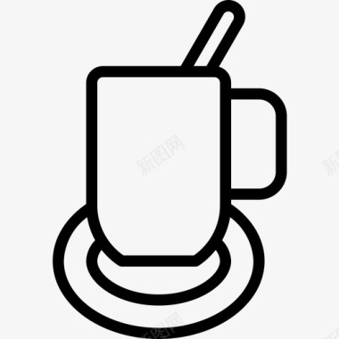 咖啡杯办公用品2线性图标图标