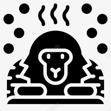 雪猴动物日本图标图标