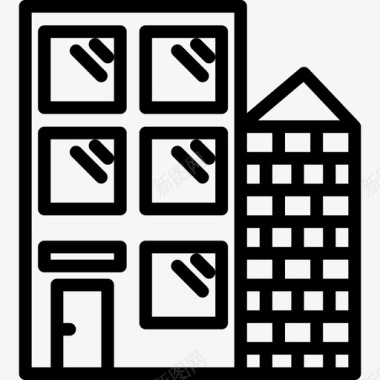 建筑房地产102线性图标图标
