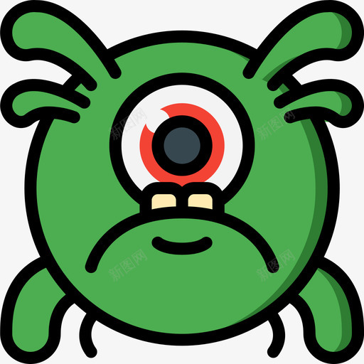 独眼巨人怪物10直线颜色图标svg_新图网 https://ixintu.com 怪物10 独眼巨人 直线颜色